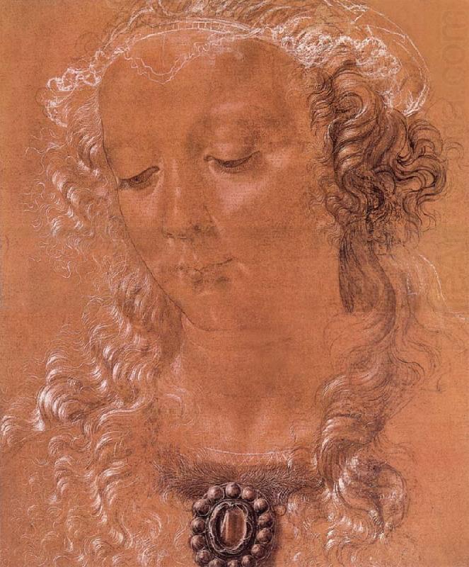 Halfte second women head, Andrea del Verrocchio